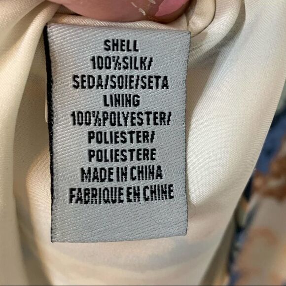 TIBI Cream Paisley Print Silk Mini with Open Back - Picture 4 of 7